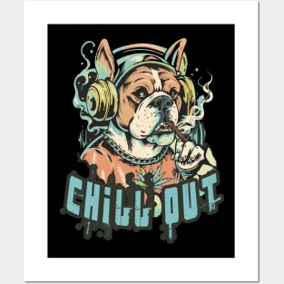 Hip Hop Bulldog Chill Out Artwork Posters and Art